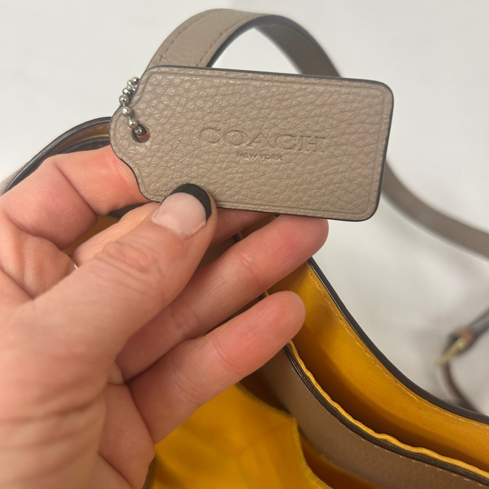 Coach Pebbled Leather Tote in Beige - Picture 9 of 16